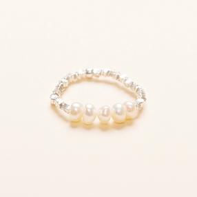 Pearl Silver Beaded Ring [Sterling Silver]