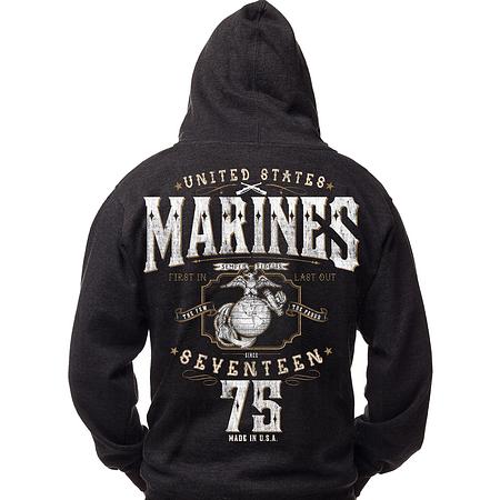 Marines Hoodie - USMC - Seventeen 75 Sweatshirt - Men&#39;s and Lady&#39;s Marines Hoodie