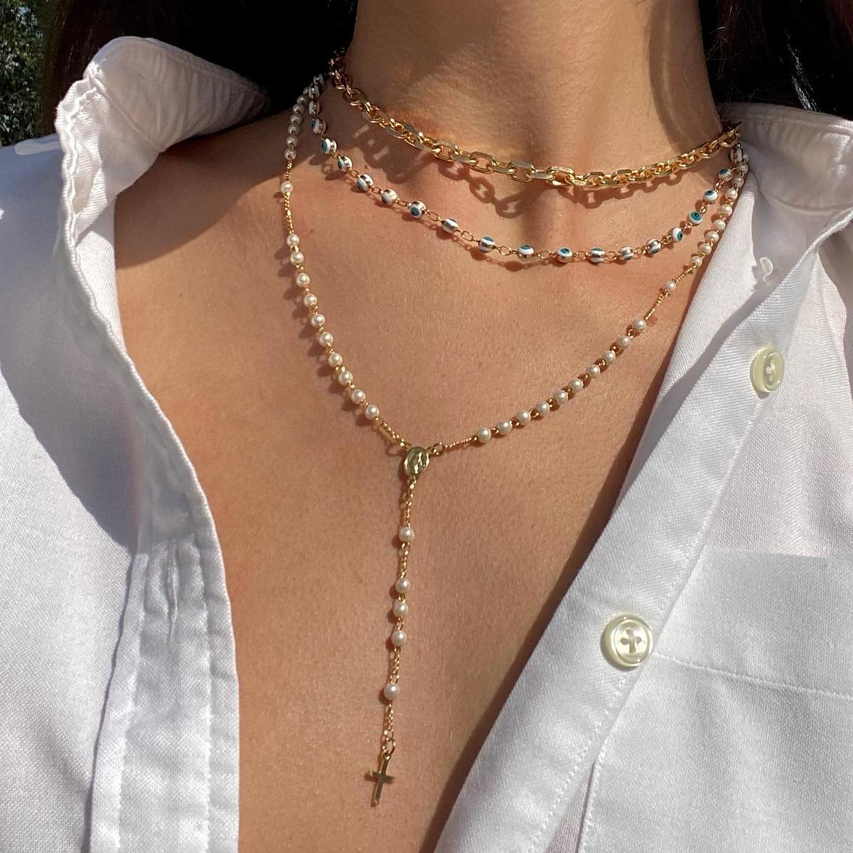 Freshwater pearl handmade sterling silver rosary Eye-wear chain – Hi June  Parker
