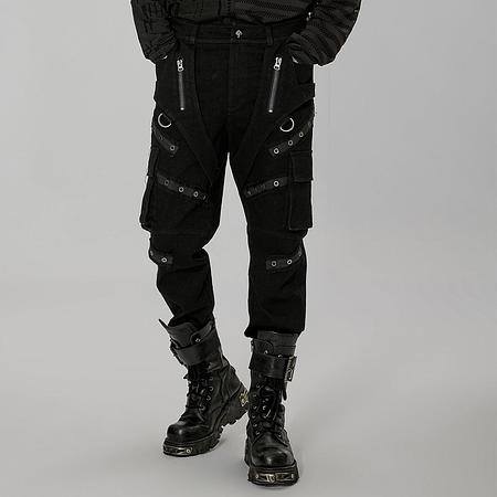 Men&#39;s Punk Multi-pocket Splice Pants