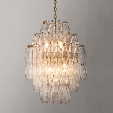 Jetta Glass Pendant, Tall Chandelier for Kitchen Island and Dining Table