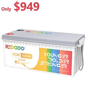 Only $949Redodo 12V 300Ah LiFePO4 Battery | 3.84kWh &amp; 2.56kW