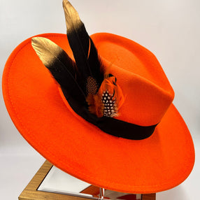 Luxury Bow tie Fedora -Tangerine