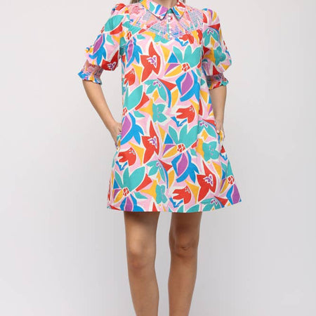 Torrance Abstract Floral Dress