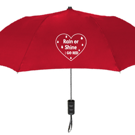 Rain or Shine, I Go Red Umbrella