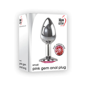 Adam &amp; Eve Metal Anal Plug With Pink Gemstone Base Small
