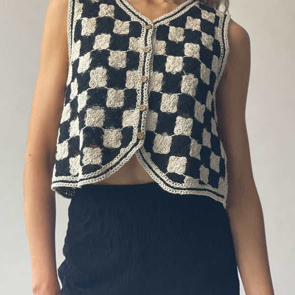 Checkerboard Crochet Vest