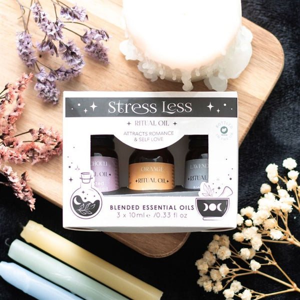 Set of 3 Stress Less Ritual Essential Oils - Orange, Lavender and Patchouli