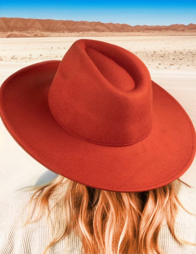 Rust Wide Brim Fedora