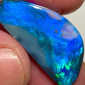 Lightning Ridge Opal Big Picture stone Rough/Rub Dark Base From the Miners Bench 8.75cts Lovely Bright fires 30x14x3mm MFB25