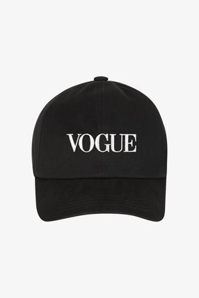 Gorra Vogue Negra con Logo Bordado Blanco