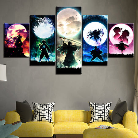 Demon Slayer - 5 Piece Canvas Wall Art Painting - Stunning Anime Inspired Design