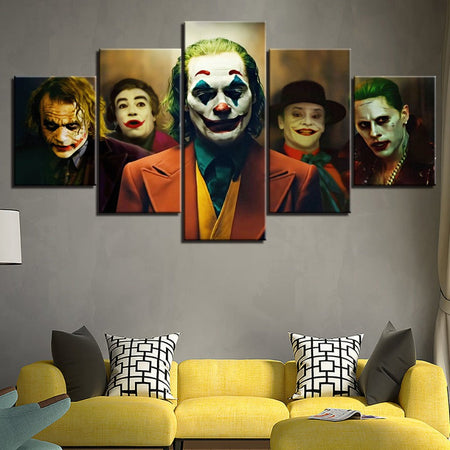 Joker Versions - 5 Piece Canvas Wall Art Painting