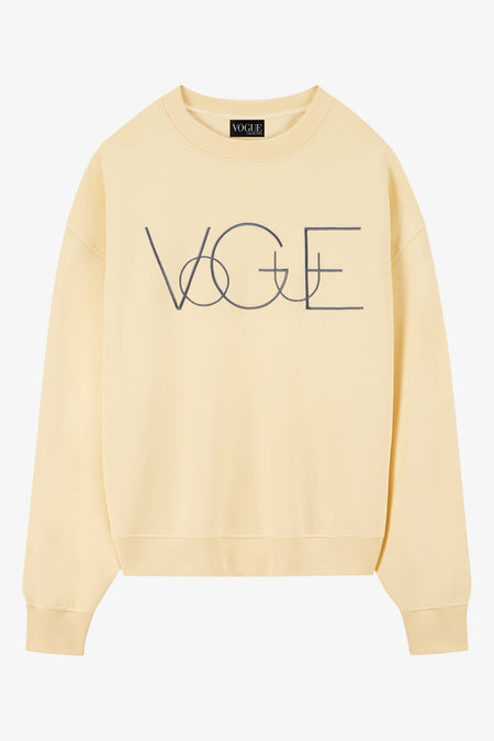 Sudadera VOGUE vainilla con logo bordado