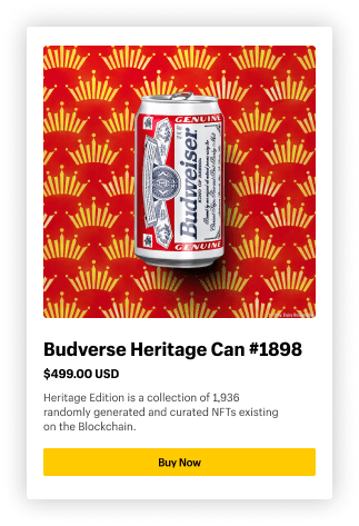 Anheuser-Busch Budverse Heritage Edition NFTs.