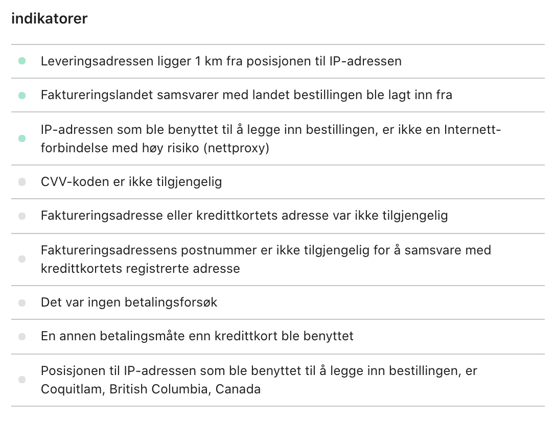 Røde, grønne og grå indikatorer