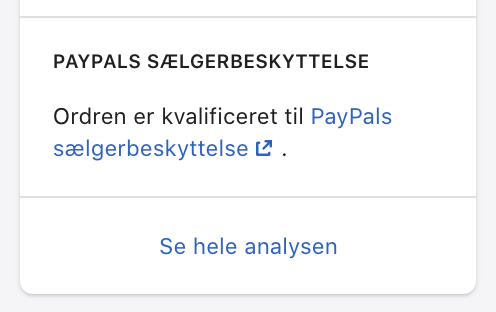PayPals sælgerbeskyttelse – kort