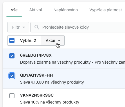 Výběr více slev