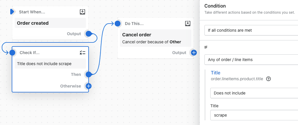 Beispiel für einen Workflow, der den logischen Operator 