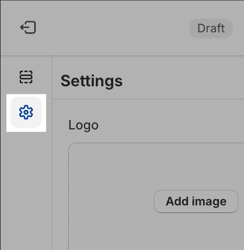 Settings section in the checkout editor