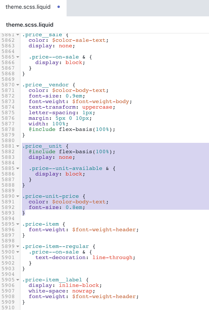 Die aktualisierte Version der Datei theme.scss.liquid