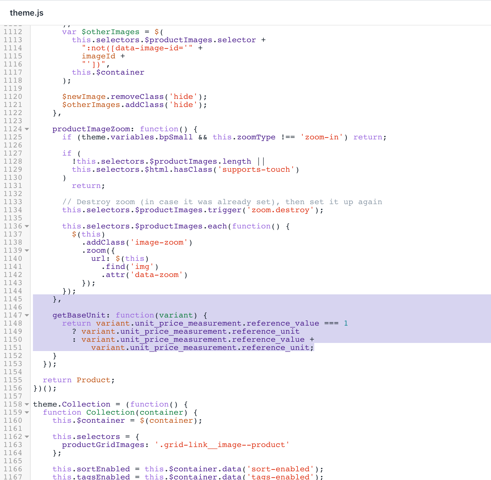 Die aktualisierte Version der Datei theme.js