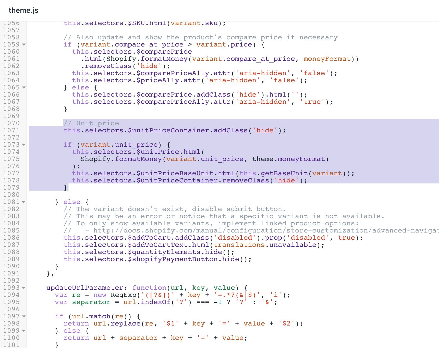 Die aktualisierte Version der Datei theme.js