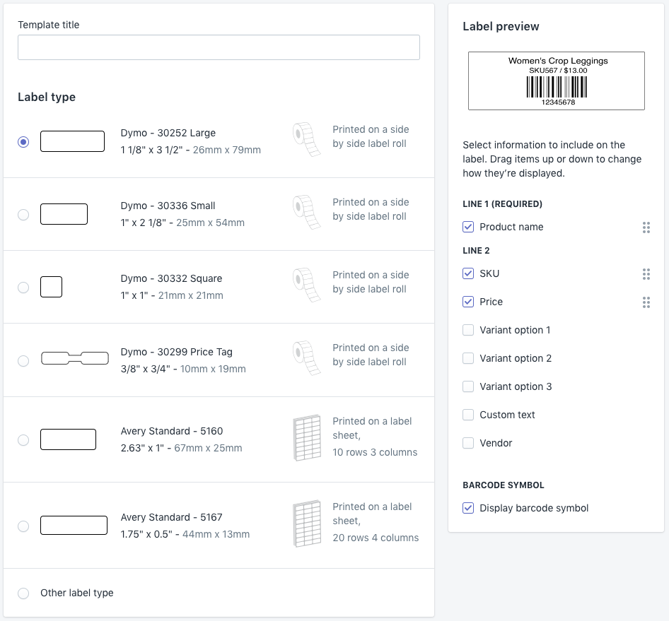 Application Retail Barcode Labels Centre Daide Shopify