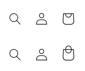 El equipo de atención al cliente de Shopify puede personalizar el ícono de bolsa para que siempre se muestre el segundo identificador de bucle vertical.