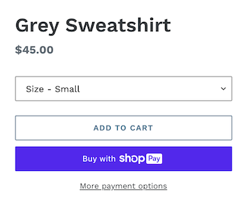 Two example product pages showing dynamic checkout buttons. One page includes an unbranded button with Buy it now text. The other page includes a branded button with Buy with PayPal text.