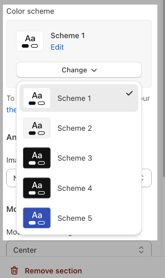 Color scheme picker