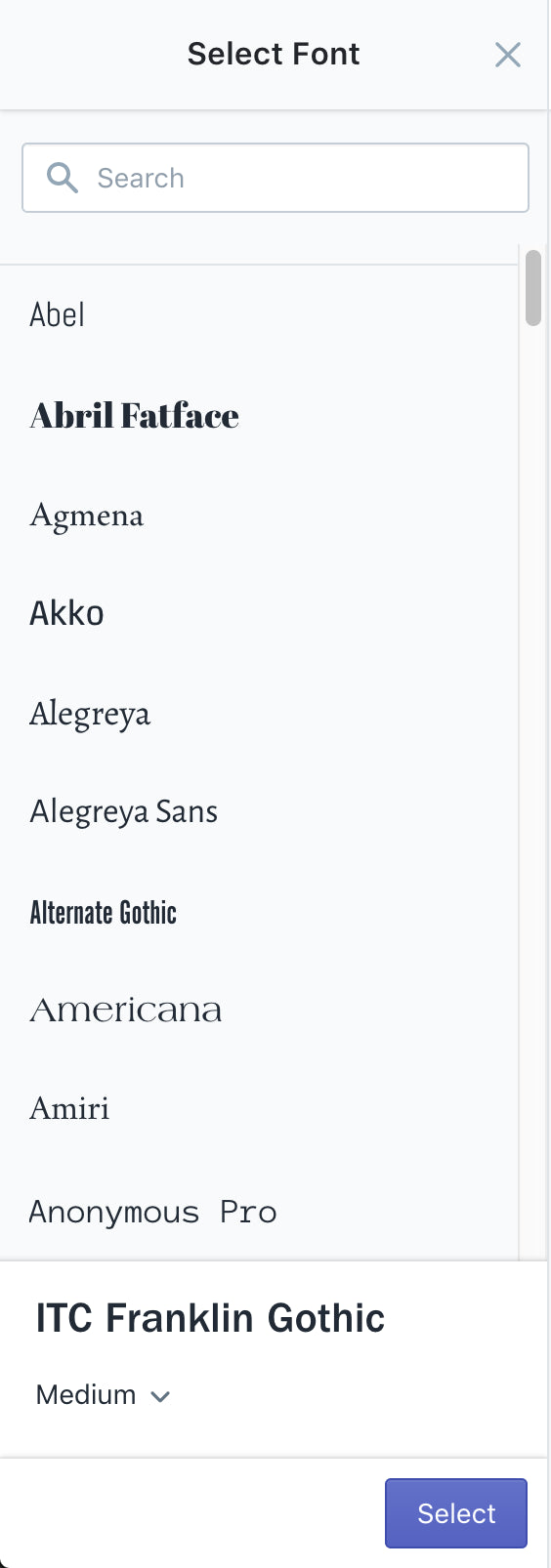 shopify font picker