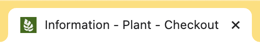 The checkout page favicon displaying a stylized Monstera Deliciosa plant leaf