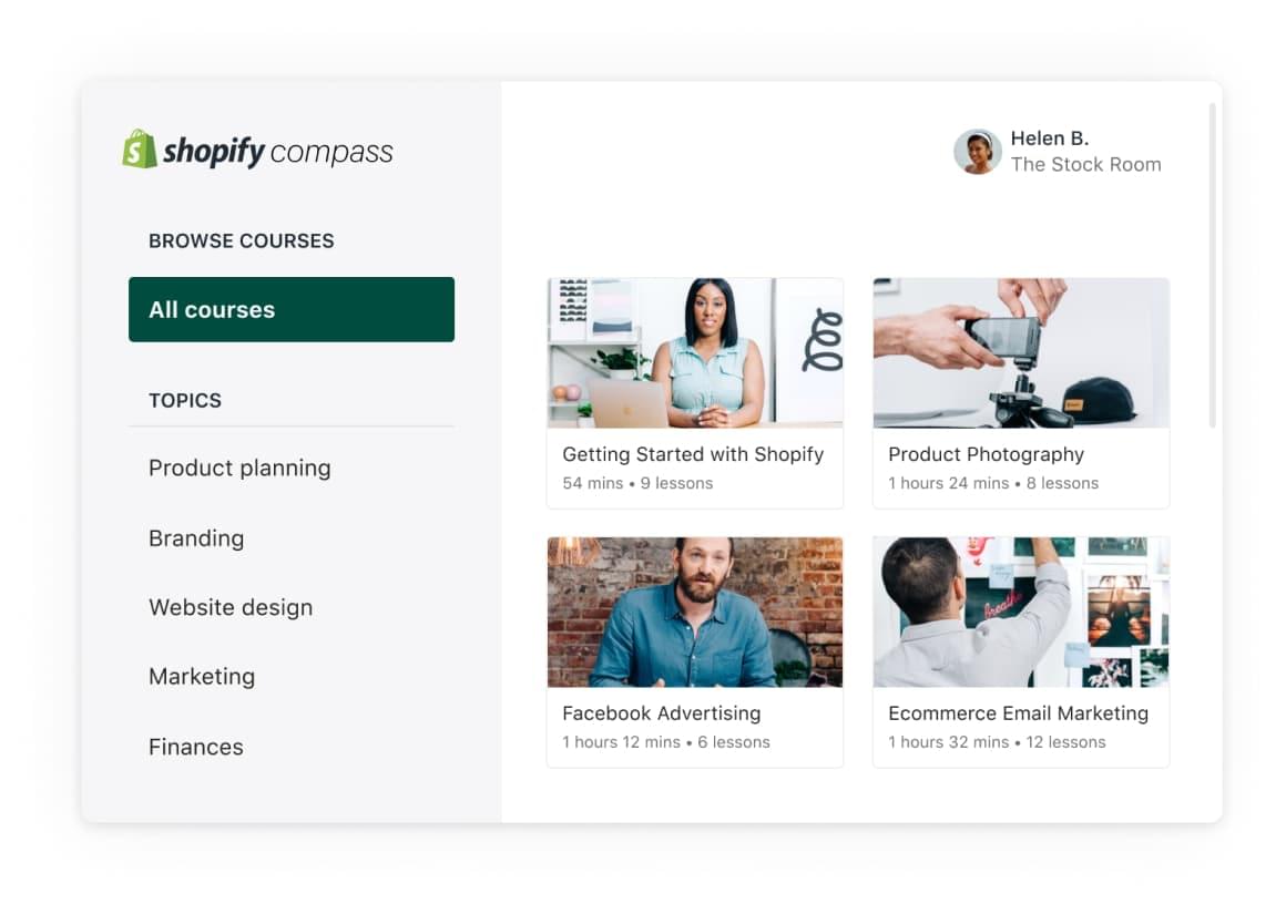 Free Online Courses - Business e Learning and Training | Shopify Compass