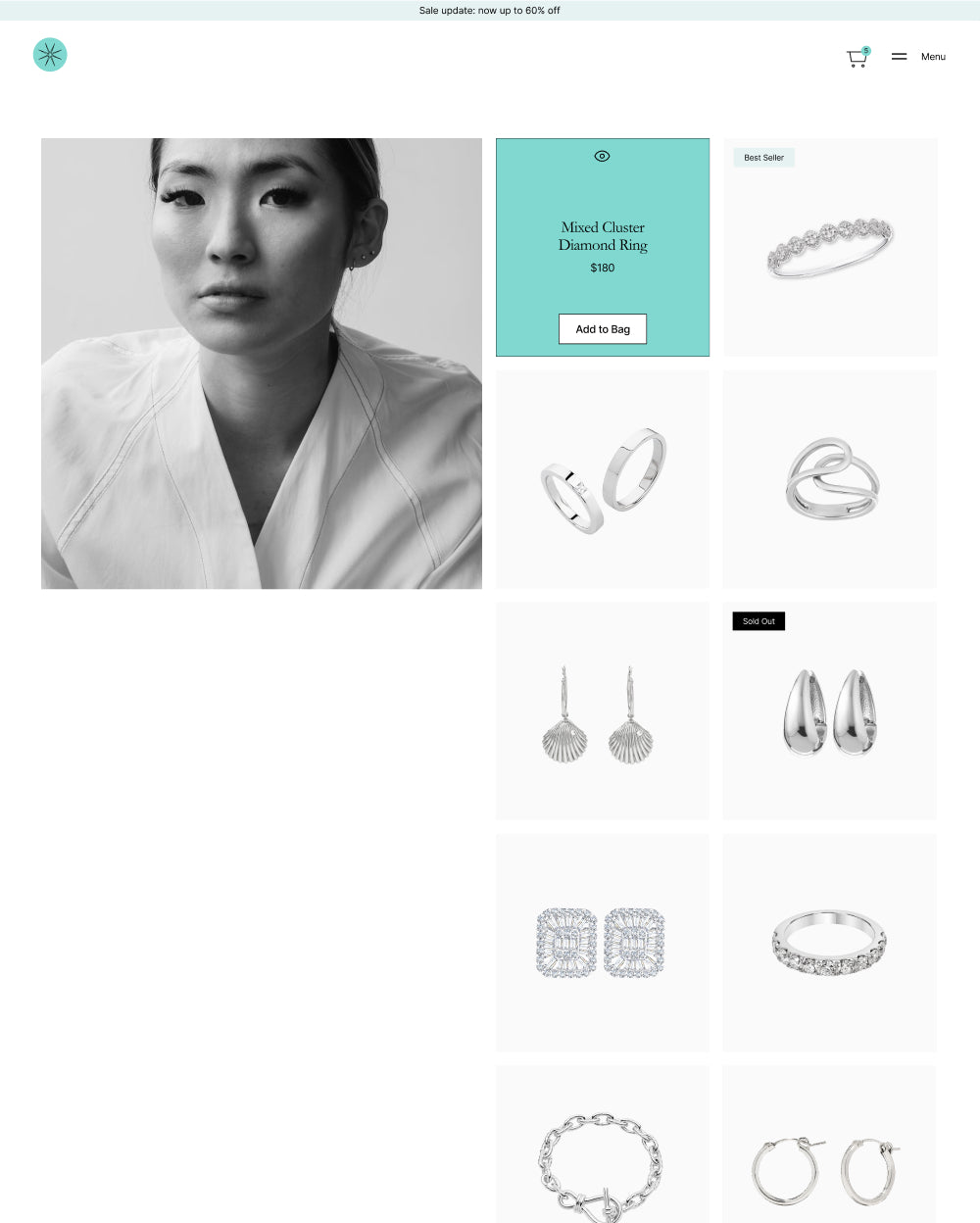 Abode 模板“Jewellery”样式的桌面端预览