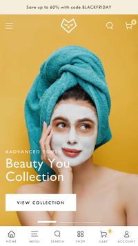 Be Yours adlı temanın "Beauty" stilindeki mobil önizlemesi