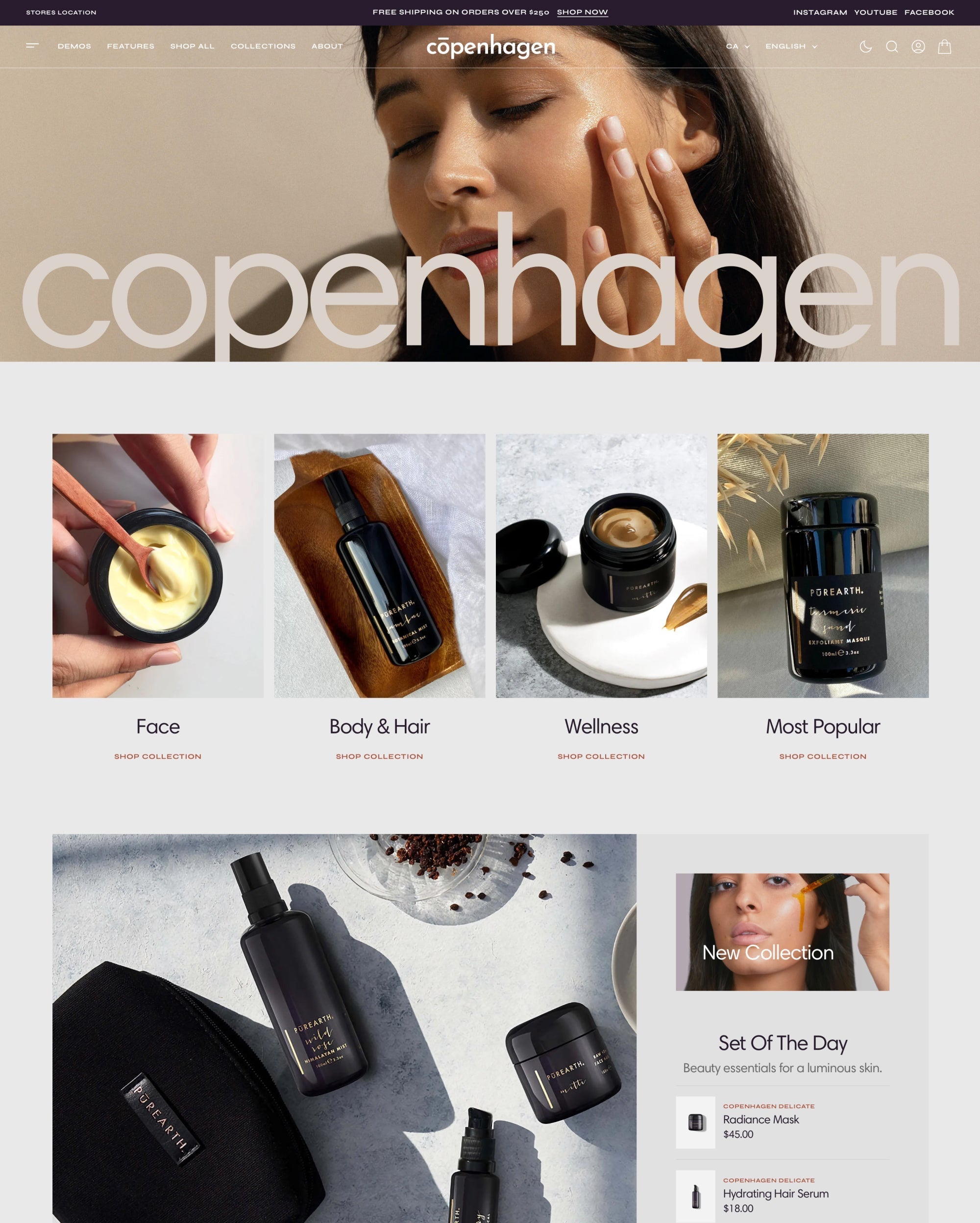 Anteprima in versione desktop del tema Copenhagen nello stile “Delicate”