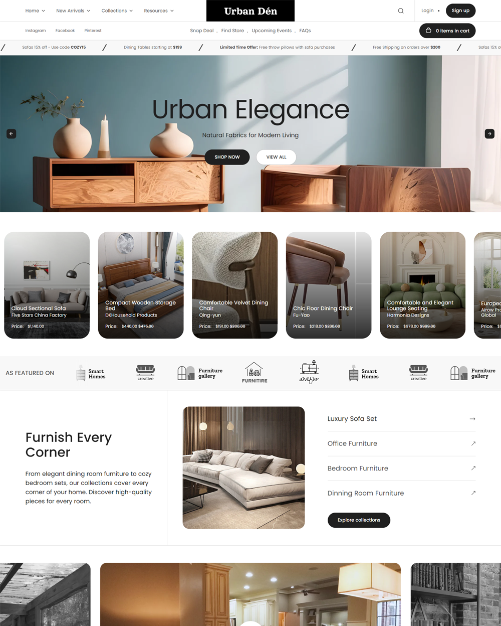 Bản xem trước trên máy tính để bàn của chủ đề Urban theo kiểu "Furniture"