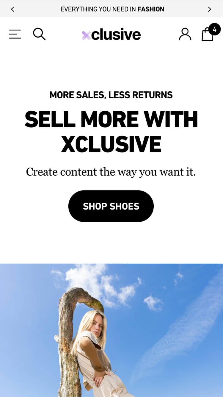 Mobile preview for Xclusive in the "Shoes" style