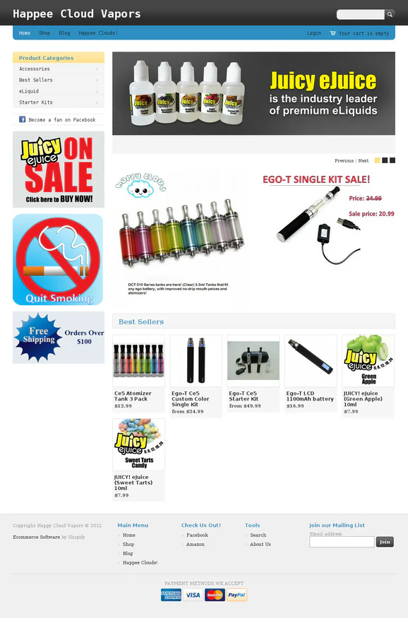 ECigs Vaping Supplies VirtueMart Template - TemplateMonster