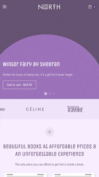Mobiel voorbeeld van North in de stijl 'Books'