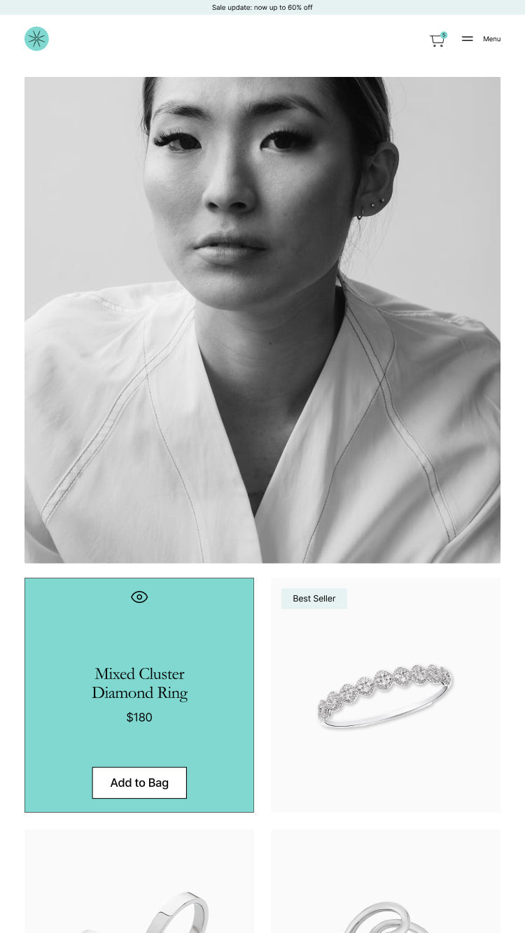 "Abode" 스타일의 Jewellery 테마 모바일 미리보기