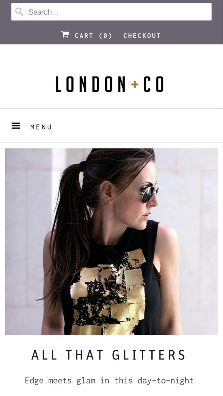 Mobile preview for Responsive in the "London" style