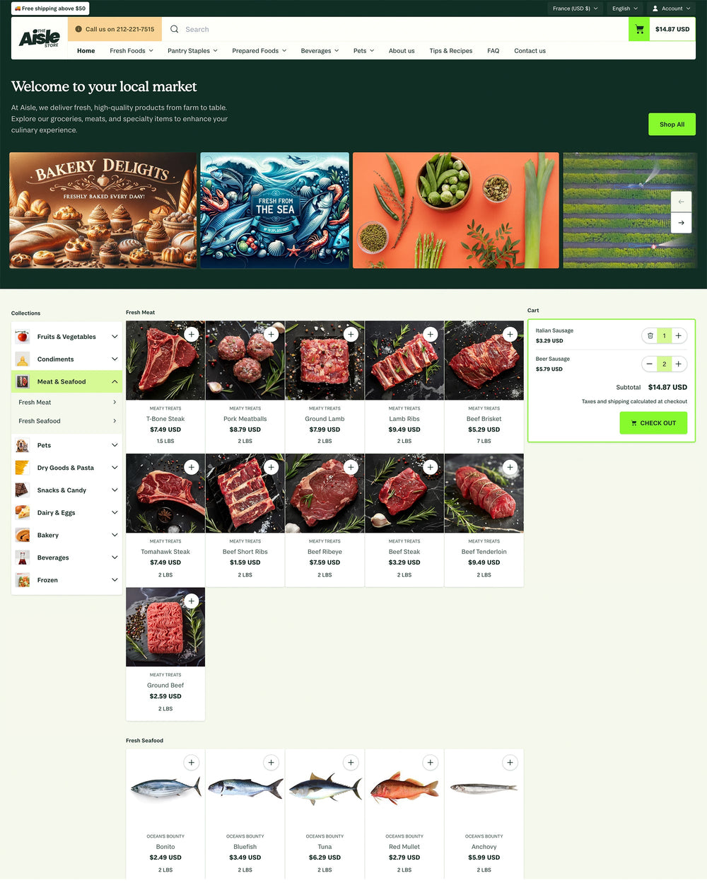 Pré-visualização da área de trabalho do tema Aisle  no estilo "Default"