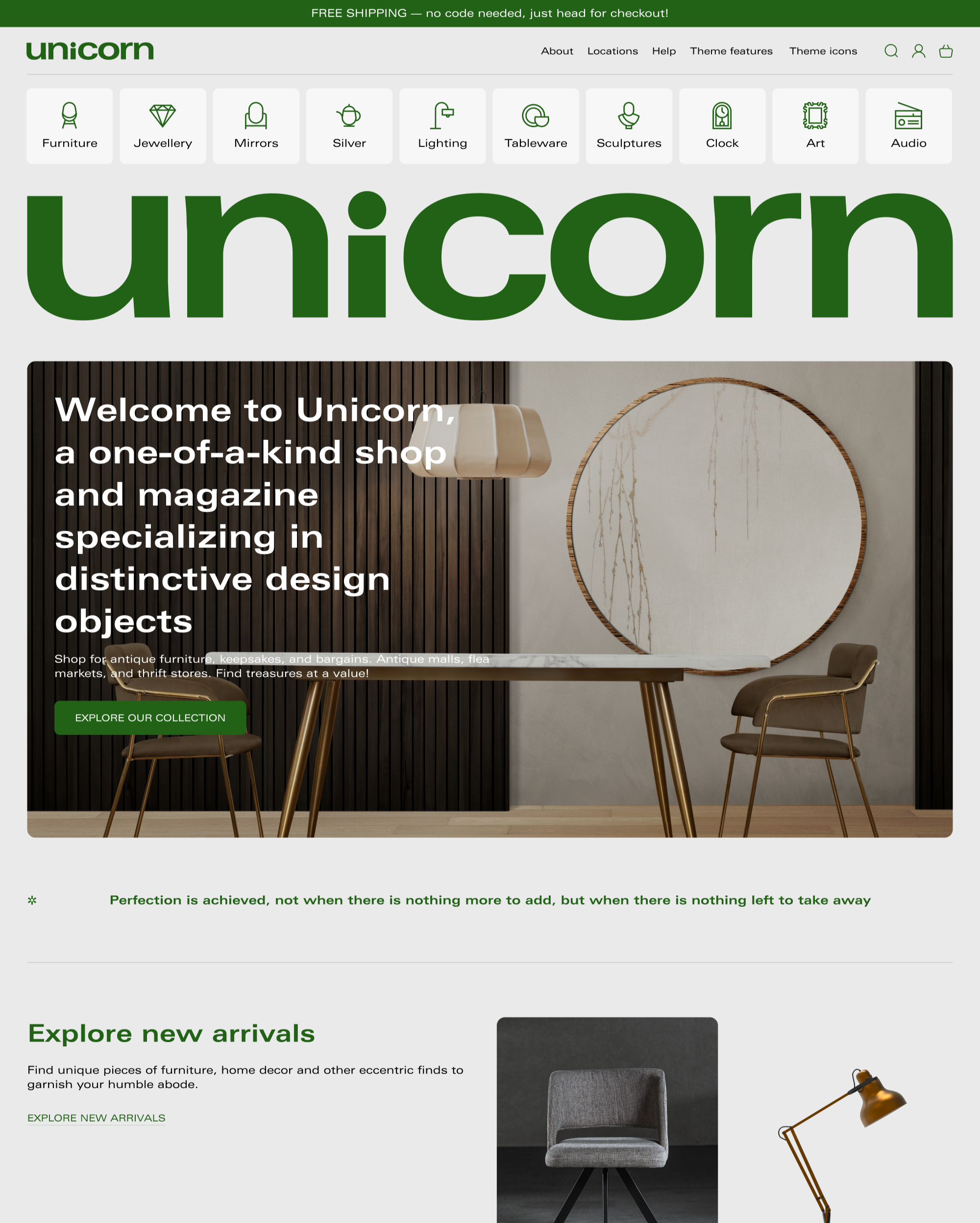 Pré-visualização da área de trabalho do tema Unicorn no estilo "Valuable"