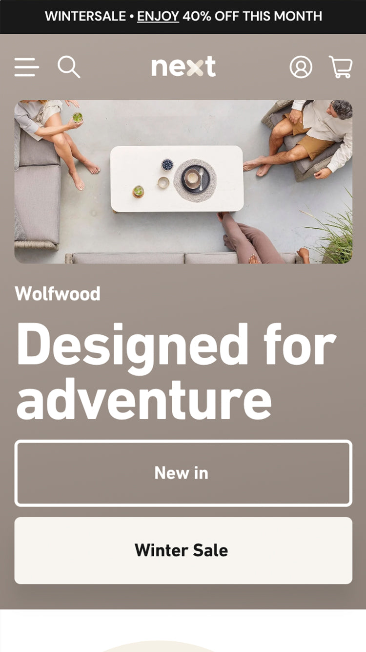 Next adlı temanın "Wood" stilindeki mobil önizlemesi