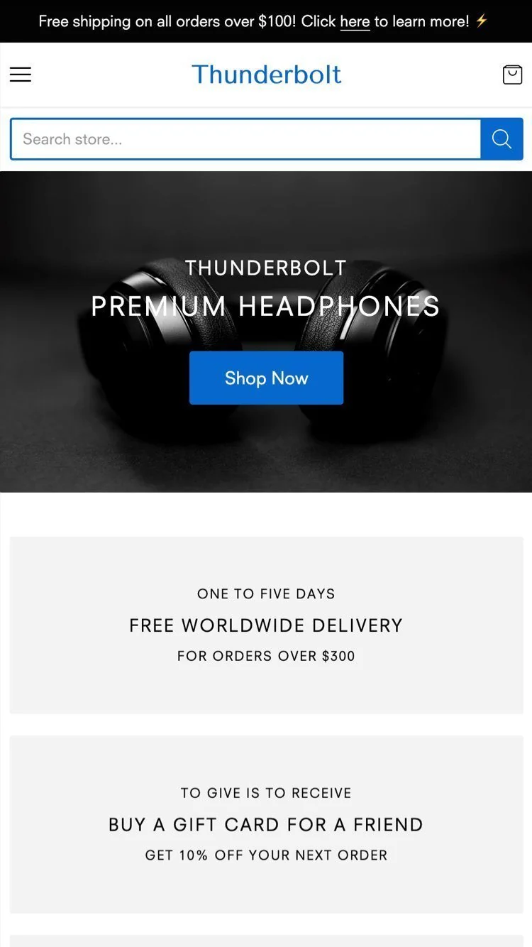 「Providence」スタイルのThunderboltのモバイルプレビュー